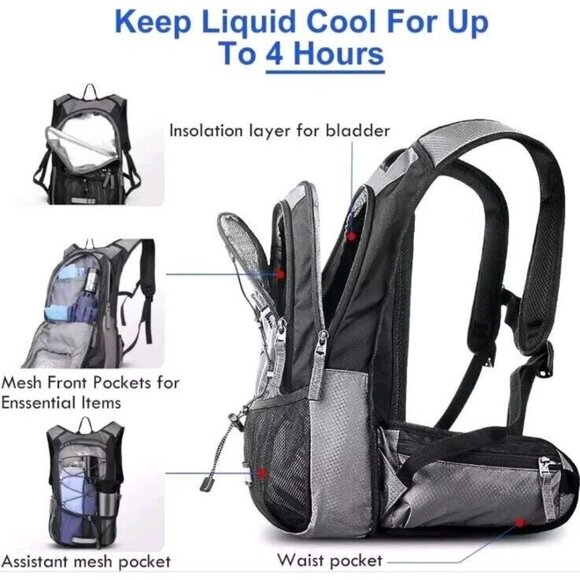 Mothybot Hydration Pack, Insulated Hydration Backpack with 2L Water Bladder Teal - Picture 7 of 10